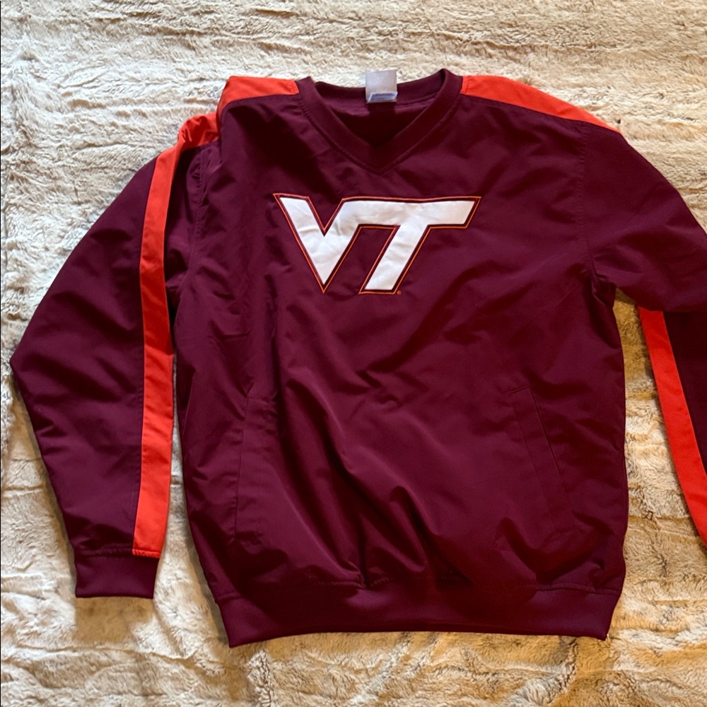 VT Maroon and Orange Golf Style Windbreaker